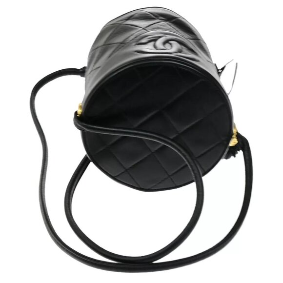 CHANEL CC Logo Matelasse Tassel Mini Shoulder Bag Leather Black Vintage 620RK934 - Picture 14 of 16